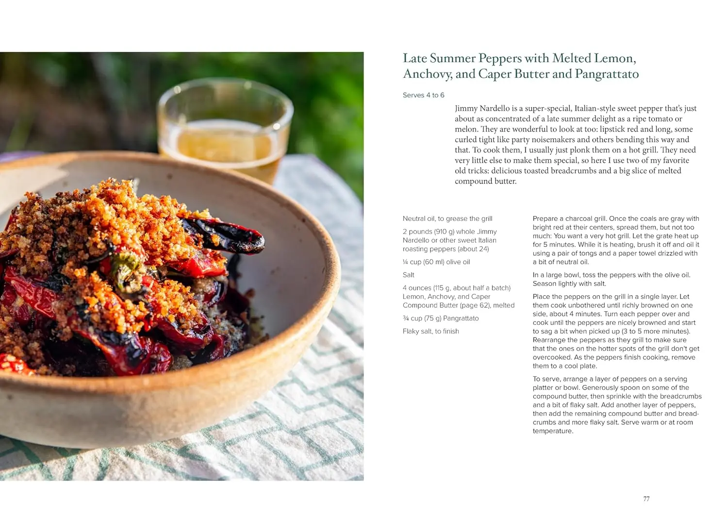 Sunlight & Breadcrumbs: Late Summer Peppers with Melted Lemon, Anchovy, and Caper Butter and Pangrattato